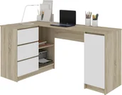 Biurka - Akord FABRYKA MEBLI Biurko narożne lewe B20 CLP, dąb sonoma-białe, 155x85x77 cm - miniaturka - grafika 1