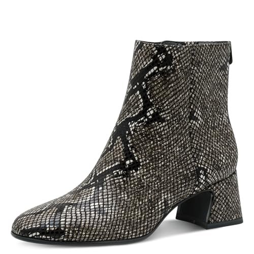 Tamaris Damskie sztyblety Boot Heel 1-25314-45, Black Snake, 38 EU, Czarny w??, 38 EU