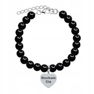 Bransoletki - Bransoletka z Perłami Dzień Mamy Prezent Srebro 925 Grawer Życzenia - miniaturka - grafika 1