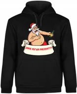 Bluzy męskie - BLUZA MĘSKA CZARNA ŚWIĄTECZNA NA PREZENT ŚWIĘTA BLUZA Z NADRUKIEM R-XXL  MODEL  A430 - miniaturka - grafika 1