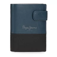 Portfele - Pepe Jeans Dual Portfel Pionowy z zamknięciem kliknij niebieski 8.5x10,5x1 cms Skóra, niebieski, Talla única, Portfolio pionowe z zamknięciem kliknięcia - miniaturka - grafika 1