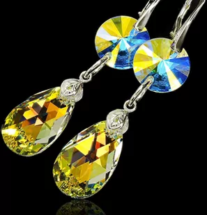 Kryształy PIĘKNE KOLCZYKI AURORA CRYSTAL SREBRO - Kolczyki - miniaturka - grafika 1