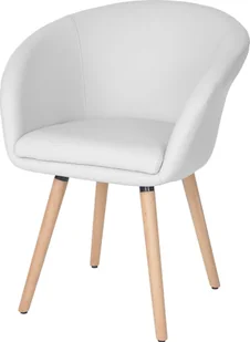 Krzesło do jadalni Malmö T633, krzesło kuchenne, design retro 50s ~ imitacja skóry , białe - Krzesła - miniaturka - grafika 1