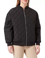 Kurtki damskie - Urban Classics Damska kurtka oversized Diamond Quilted Bomber Jacket, kurtka bomberka dla kobiet dostępna w wielu kolorach, rozmiary XS-5XL, czarny, S - miniaturka - grafika 1