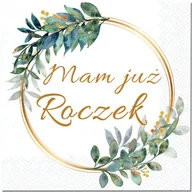 Dekoracje i nakrycia stołu na imprezę - Serwetki urodzinowe Mam już Roczek eukaliptus Pierwsze 1 Urodziny - miniaturka - grafika 1