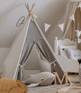 Namioty i tipi dla dzieci - Namiot tipi kremowy dla dzieci z matą podłogową - miniaturka - grafika 1