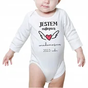 Body dla niemowląt - Body Dziecięce Białe NAJLEPSZA WIADOMOŚĆ Wzory 80 - miniaturka - grafika 1