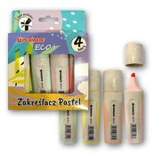 Szkolne artykuły papiernicze - Zakreślacz pastelowy Ecco 4 kolory Penmate - miniaturka - grafika 1