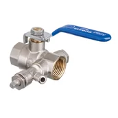 Zawory i kraniki - Zawór kulowy z zaworem spustowym z dźwignią stalową 3/4" GW Invena Prov - miniaturka - grafika 1