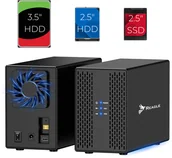 Obudowy i kieszenie na dyski twarde - OBUDOWA DYSKU HDD SSD 2x 3,5" SATA III USB 3.2 KIESZEŃ RAID JBOD PM DO 40TB - miniaturka - grafika 1