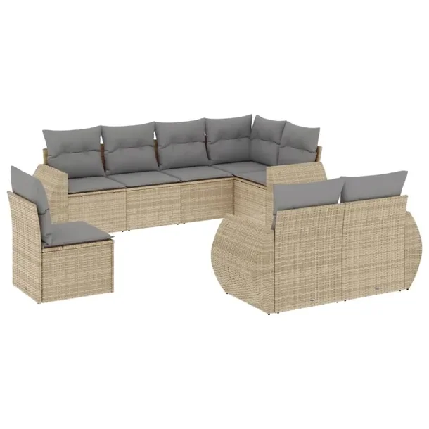 Modułowy zestaw wypoczynkowy z rattanem PE, beżowy, wymiary: 62x62x69 cm