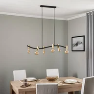 Lampy sufitowe - Lampa wisząca Lindby Anito, czarny/złoty, metal, 100 cm, E27 - miniaturka - grafika 1