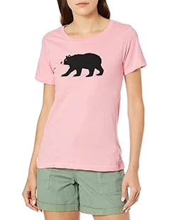 Hatley Damen-Pyjama-T-Shirt, różowy, Damska koszulka z krótkim rękawem - czarny miś na różowym, XXL - Koszulki i topy damskie - miniaturka - grafika 1