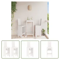 Fotele i krzesła ogrodowe - The Living Store Stołki barowe - 2 szt. - białe - 40x42x120 cm - lite drewno sosnowe - Krzesło Barowe - miniaturka - grafika 1