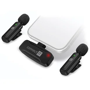Mikrofon Connect IT Wireless Lavalier USB-C (2 ks + receiver - Mikrofony komputerowe - miniaturka - grafika 1