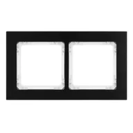 Klawisze i ramki - Karlik Ramka podwójna Deco metal - czarny szczotkowany,biały - miniaturka - grafika 1
