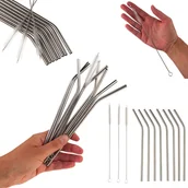 Słomki do napojów - RURKI DO DRINKÓW 8SZT CZYŚCIK METALOWE SŁOMKI EKO - miniaturka - grafika 1