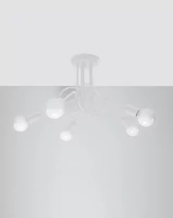 Sollux Lighting Żyrandol SUPEŁ 5 biały - Lampy sufitowe - miniaturka - grafika 1
