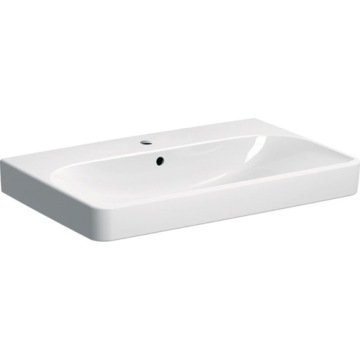 Geberit Smyle Square - Umywalka 90x48 cm, z przelewem, otworem na baterię, biała 500.251.01.1