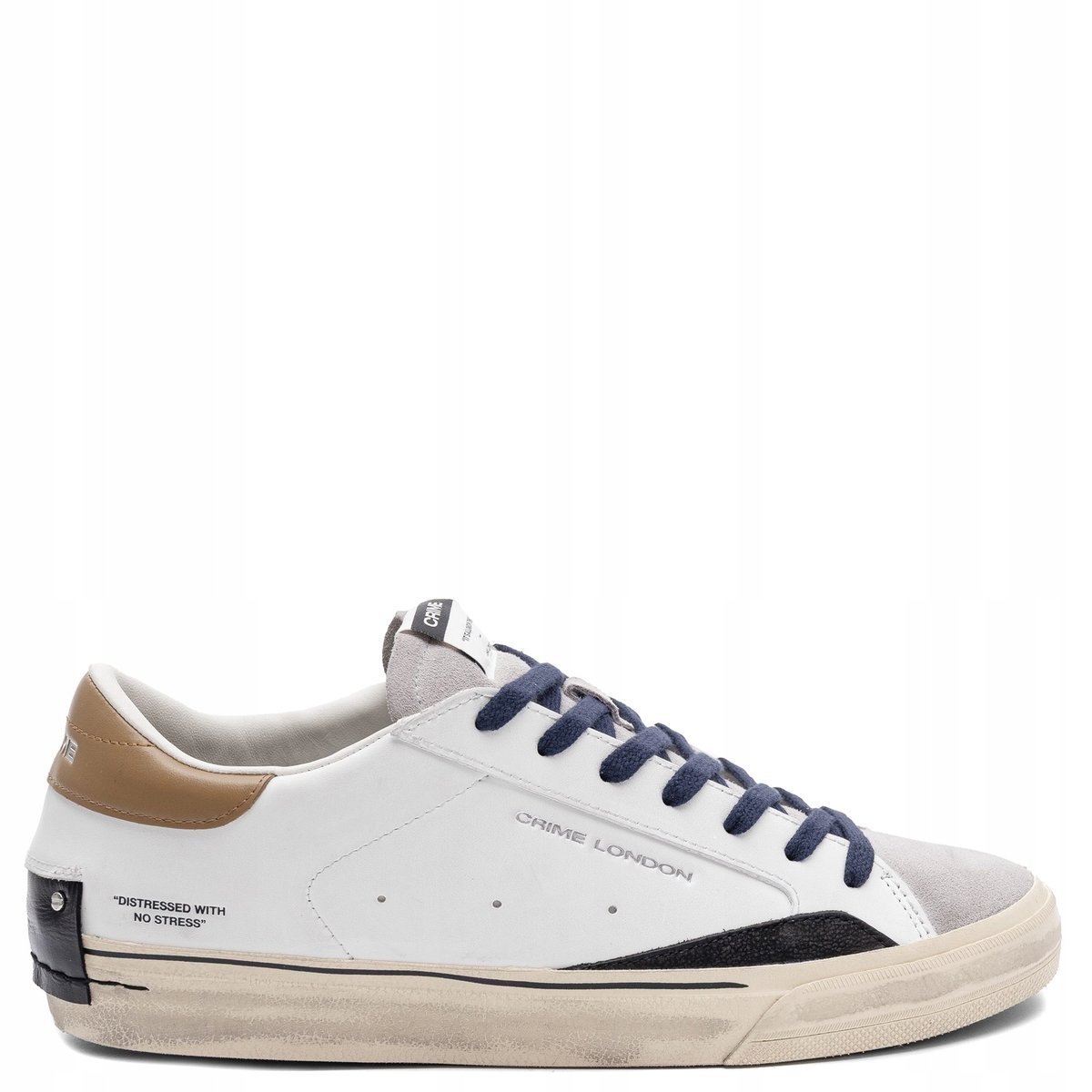 Crime London Skórzane Sneakersy Męskie Białe 11070AA8.10 r.42