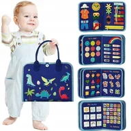 Zabawki sensoryczne - MATERIAŁOWA TECZKA MANIPULACYJNA SENSORYCZNA NAUKA I ZABAWA KOLOR NIEBIESKI - miniaturka - grafika 1