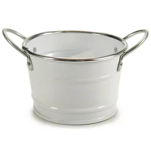 Osłonka na doniczkę cynkowa, biała, Ø 11,5 cm - Donice - miniaturka - grafika 1