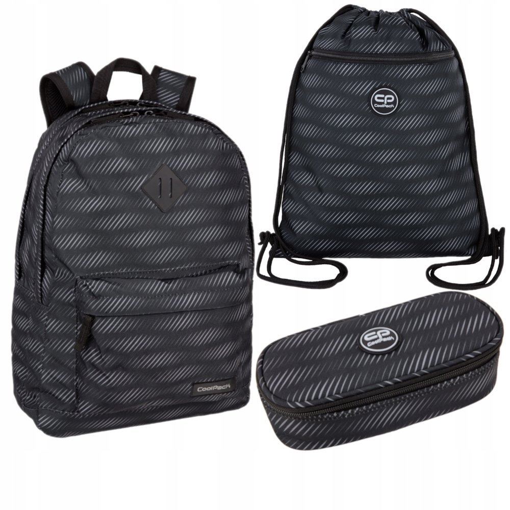 Plecak szkolny młodzieżowy CoolPack Obsydian czarny 4-8 klasa Zestaw
