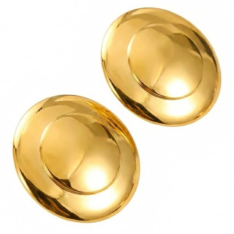 Kolczyki Damskie Kolczyki Złote Okrągłe Stal Szlachetna Kolczyki Trusky