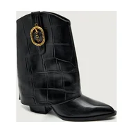 Botki damskie - Kurt Geiger Skórzane kowbojki 225-FOLD OVER - miniaturka - grafika 1