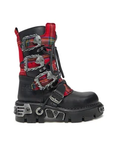 NEW ROCK Glany M-391T-S1 Czarny - Glany damskie - miniaturka - grafika 1
