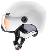 Kaski narciarskie - Uvex hlmt 400 visor style 2018 biaŁy KASK 400 VISOR STYLE 58-61 WHITE - miniaturka - grafika 1