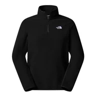 Bluzy męskie - Bluza męska The North Face Glacier 1/4 Zip Fleece 0A8D0QJK31 - czarna - miniaturka - grafika 1