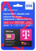 Startery i doładowania - Karta Sim T-Mobile Usa 65$ bez limitu+PL - miniaturka - grafika 1