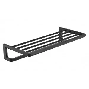 ROCA A817032NM0 Półka ścienna na ręcznik z wieszakiem Brushed Titanium Black - Wieszaki łazienkowe - miniaturka - grafika 1