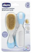Zabawki interaktywne dla dzieci - Szczotka + grzebyk z naturalnego włosia niebieskie - Chicco - miniaturka - grafika 1