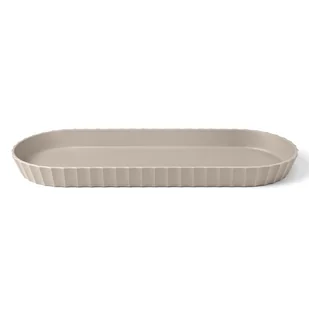 BLIM PLUS MINERVA Półmisek owalny 37,5x15 cm szaro-beżowa mokka - Miski i półmiski - miniaturka - grafika 1