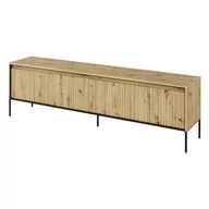 Szafki RTV - Szafka RTV ryflowana TREND 06 dąb artisan/czarne nogi - miniaturka - grafika 1