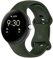 Akcesoria do smartwatchy - Bizon Silikonowy pasek Strap Watch Silicone 41mm do Google Pixel Watch 3/Watch 2/Watch 1, ciemnozielony - miniaturka - grafika 1