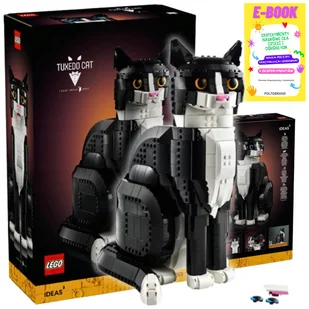 LEGO KLOCKI IDEAS KOTEK - BIAŁO CZARNY KOT 21349  KLOCKI PREZENT DLA MIŁOŚNIKÓW ZWIERZĄT + EBOOK - Klocki - miniaturka - grafika 1