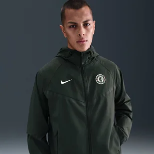Męska piłkarska kurtka ztkaniny zzamkiem na całej długości Nike Chelsea F.C. Tech Windrunner - Zieleń - Kurtki i kamizelki sportowe męskie - miniaturka - grafika 1