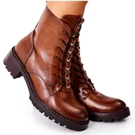 Botki damskie - Vinceza Botki Damskie Camel Myroe brązowe - miniaturka - grafika 1