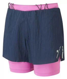 RONHILL Spodenki do biegania damskie TECH RACE TWIN SHORT navy/fuchsia - Spodnie sportowe damskie - miniaturka - grafika 1