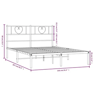 Metalowa rama łóżka z wezgłowiem, biała, 150x200 cm Lumarko! - Łóżka - miniaturka - grafika 8