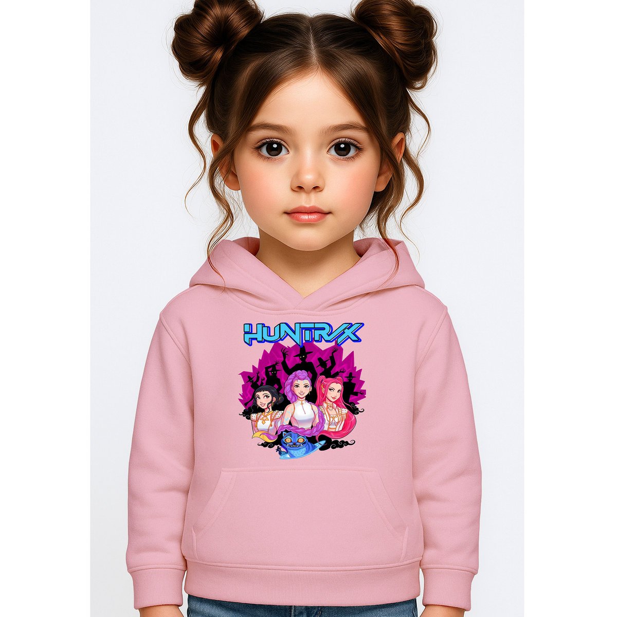 BLUZA DZIECIĘCA KPOP DEMON HUNTERS HUNTRIX 104 Z KAPTUREM BAWEŁNIANA