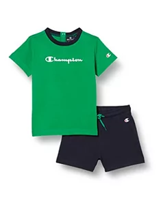 Champion American Classics- Set S/S Crewneck Garnitur Niemowlęta - chłopcy,Verde E Blu,6 miesięcy - Odzież sportowa dziecięca - miniaturka - grafika 1