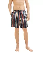 Spodenki damskie - TOM TAILOR Męskie Szorty kąpielowe 1035051, 31555 - navy multicolor stripe, L - miniaturka - grafika 1