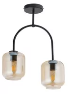 Lampy sufitowe - Sigma podwójna lampa sufitowa SHINE 2 32242 czarny żyrandol na 2 żarówki bursztynowe klosze 32242 - miniaturka - grafika 1