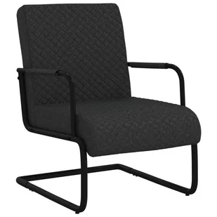 vidaXL Lumarko Krzesło wspornikowe, czarne, obite sztuczną skórą! 325786 - Fotele - miniaturka - grafika 1