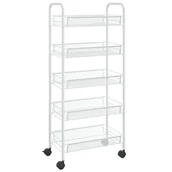 Ławy i stoliki kawowe - Biały siateczkowy organizer na kółkach R7-P37 - miniaturka - grafika 1