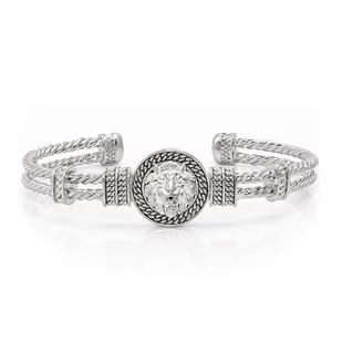 Bransoletka metalowa w kolorze srebrnym EM 28 - EM Men's Accessories - Bransolety męskie - miniaturka - grafika 1